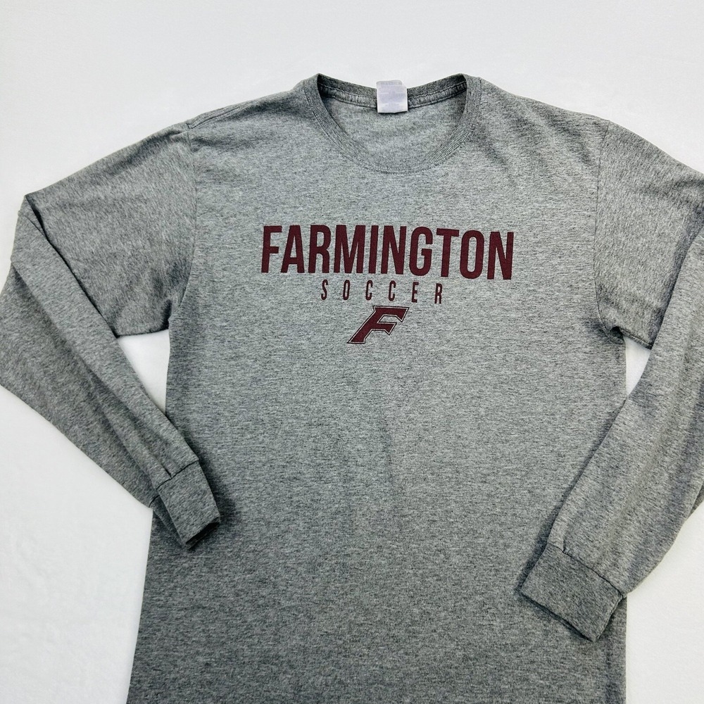 Farmington Soccer Shirt Adult Medium Gray Connecticut Long Sleeve Casual Mens - Picture 12 of 16